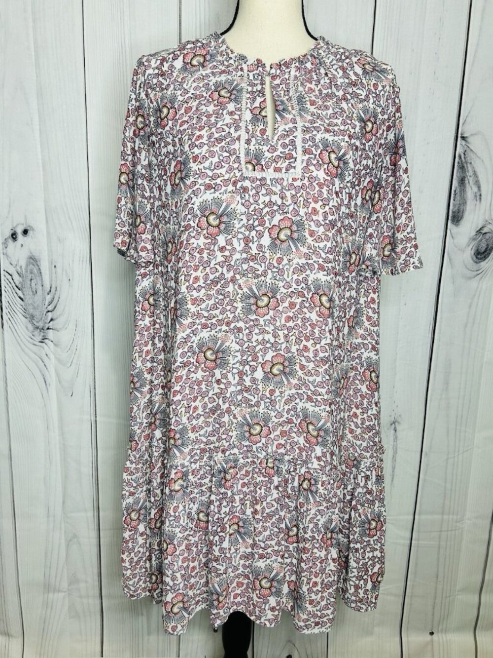 Ann Taylor LOFT Dress Size M Multicolor Floral Y2K Babydoll Cottagecore Lined
